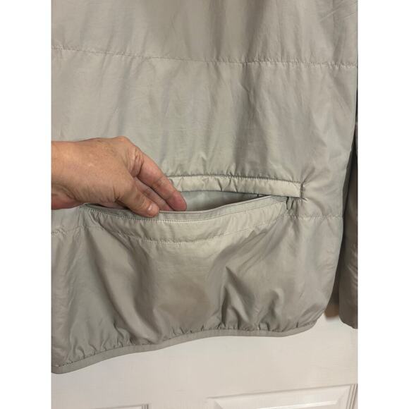 Nike Men M Puffer Jacket Gray Blue Hooded Pockets Rear Pocket Performance Active - Picture 6 of 8